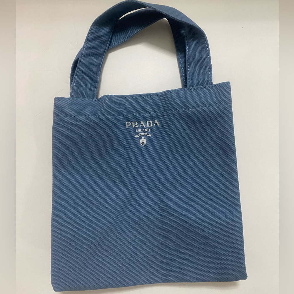 Prada L’Homme Small Blue Canvas Tote Bag - NWOT - Beauty Item